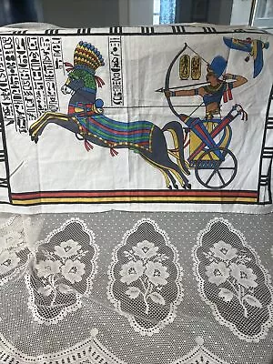 Vintage Cleopatra Sphinx War Horse Egyptian Bird Print Hand Towel Pharoh • $12.75