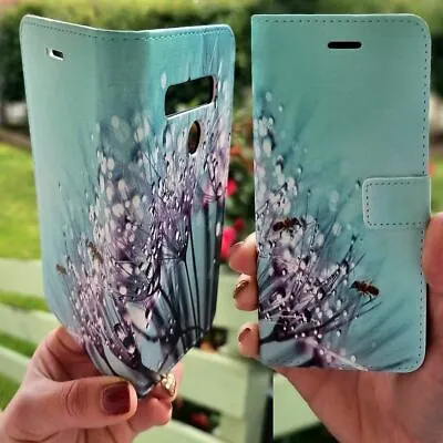 For Samsung Galaxy Series Wallet Phone Cover -  Bees On Dandelion Droplet FC05 • $13.98