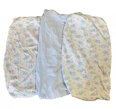 Vintage Dundee Mickey Mouse Bassinet Sheet Set Blue Baby Nursery 3 Piece USA • $35