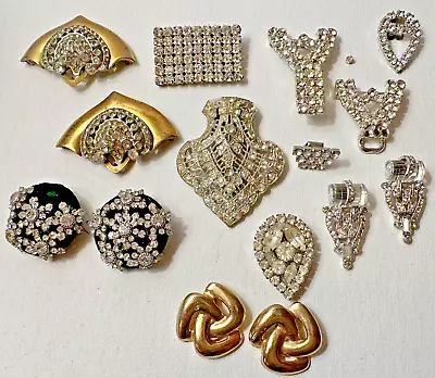 Vintage Lot Rhinestone Shoe Clips Buckles Some For Repair Art Deco Victorian • $49.99