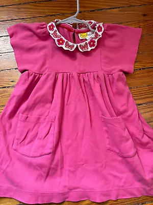 Mini Boden Girl Pink Butterfly Dress Size 2/3 • $15