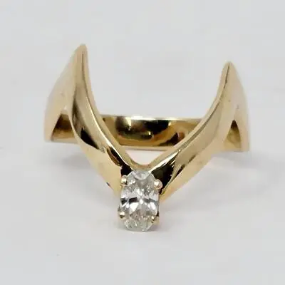 $489.95 • Buy WOMEN'S  V  SHAPED BAND DIAMOND SOLITAIRE RING .40 CTW 14K Gold (mle (PPJ033898)