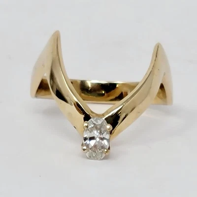 $489.95 • Buy WOMEN'S  V  SHAPED BAND DIAMOND SOLITAIRE RING .40 CTW 14K Gold (mle (PPJ033898)