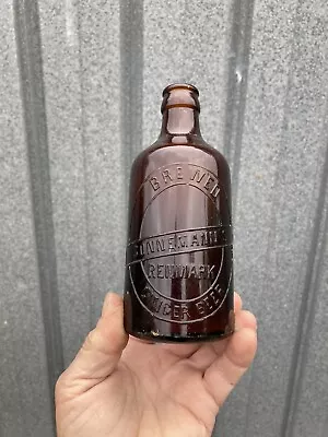Vintage SONNEMANN GINGER BEER RENMARK Amber Glass Bottle • $28