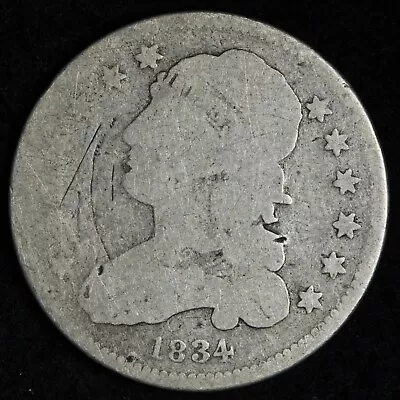 1834 Capped Bust Silver Quarter NEAR GOOD E239 AM • $85.99