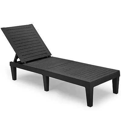 1PC Chair Patio Outdoor Poly Seat Lounge Garden Deck UV Protected Poolside Black • $62.10