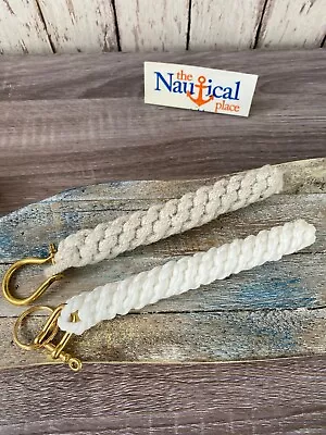 £16.44 • Buy Rope Bell Pull W/ Brass Shackle - Braided Lanyard - Hand Tied  Sailor Knot