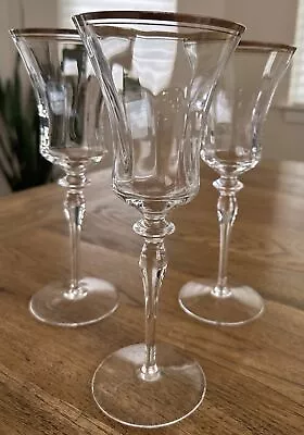 Mikasa Jamestown Crystal Gold Rimmed Water Glasses Set Of 3 • $45