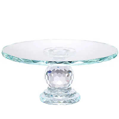 10  Glass Cake Stand Large Vintage Crystal Round Cake Display Serving Plate Tray • £20.99