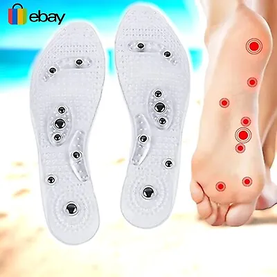 Magnetic Shoe Gel Insoles Therapy Reflexology Acupuncture And Massaging • £3.60