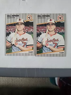 One Of Each 1989 Fleer Bill Ripkin Ff Error Card #616 Billy Fuck-face Bat  • $45