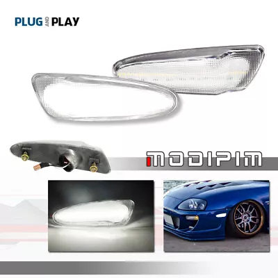 For 2000-2005 Toyota Celica Clear Lens White LED Front Bumper Side Marker Lights • $29.99