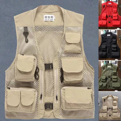 £27.11 • Buy Men's Vest Jacket Tool Vest Sleeveless Multi-pocket Vest Workwear Jacket