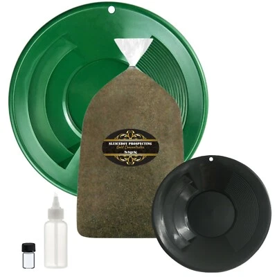 $134.99 • Buy Gold Panning Kit LARGE |  5LB Nugget Paydirt, Gold Pans, Snuffer & Vial | Gift