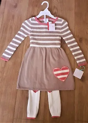 Maggie & Zoe Girls Jumper Dress & Footless Tights Brand New With Tag 3-4 Years • £15.25