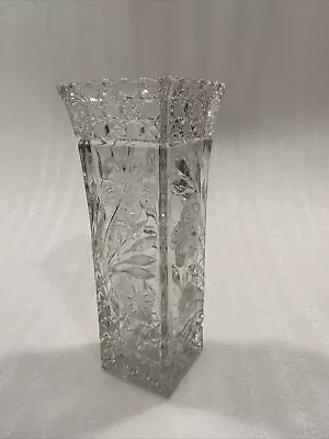 Monumental American Brilliant ABP Cut Glass  Vase Flower Crystal Vintage • $154.50