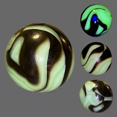 Alley Agate Pistachio UV Marble *A REAL One* 21/32” Mint Vintage Marbles • $65