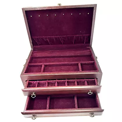 Mahogany Reed And Barton Velvet Lined Wooden Jewelry Box • $59.84