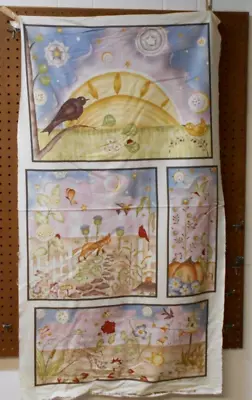 1 Red Rooster Who Comes To Zinnia's Garden  23  X 44   Fabric Panel • $3.99