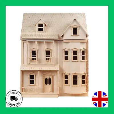 The Ashburton Dolls House Unpainted Flat Pack Kit 1:12 Scale • £219.95