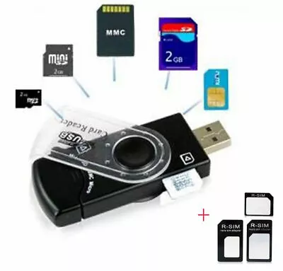 USB SIM Card Reader Editor SMS Backup GSM / CDMA +CD Deleted Text Recovery Micro • $10.90