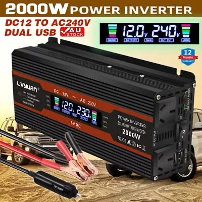 Caravan Power Inverter 2000w Peak Dc 12v To Ac 240v Converter Adapter Camp USB • $71.99