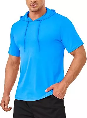 Men's Casual Hoodies Short Sleeve Cotton Activewear Summer Quick Drying T-Shirts • $22.99