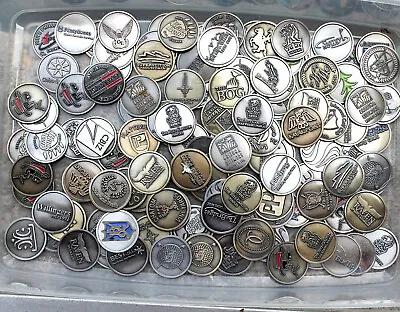 Batch 16  Assorted Logo Golf Ball Magnetic Coin  Markers Collection Brass Silver • $9.99