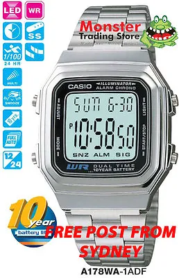 Casio Watch Vintage Retro A178wa-1a Brand New & Genuine Warranty • $47.49