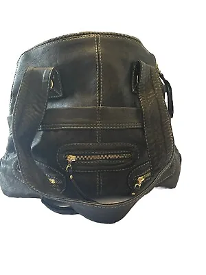 GUSTTO Black Genuine Leather Large Tote Bag Shoulder Handbag • $50