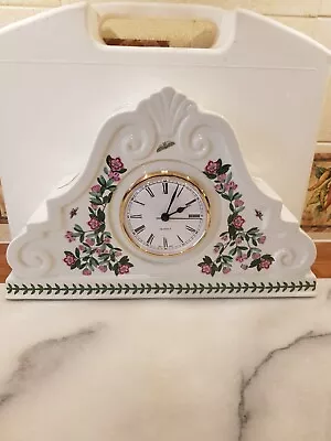 £35 • Buy XL Portmeirion Ceramic Mantle Clock Botanic Garden Clock H8  X W12  Vgc