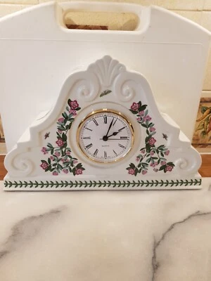 £35 • Buy XL Portmeirion Ceramic Mantle Clock Botanic Garden Clock H8  X W12  Vgc