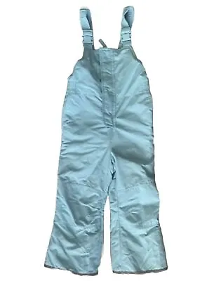 Hanna Andersson-sz 5/6-120-Snow Pants-Overall-Blue-Waterproof-bib-ski Pants- • $27