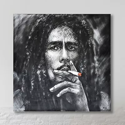 Bob Marley - Large Hand Painted And SIGNED Oil Painting On Canvas 100cm X 100cm • £375