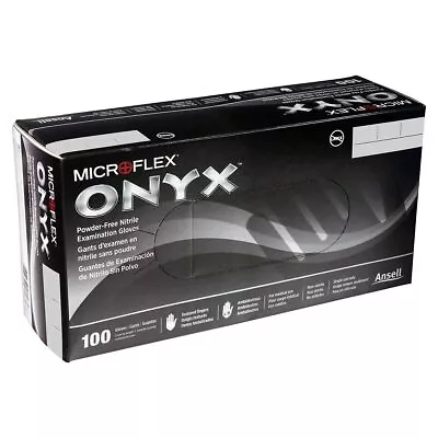 Microflex N644 ONYX Black Nitrile Examination Gloves Box Of 100 Size X-Large • $21.09