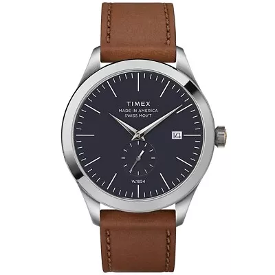 Timex - American Documents Stainless Steel Men's Quartz Watch Blue • $269.99