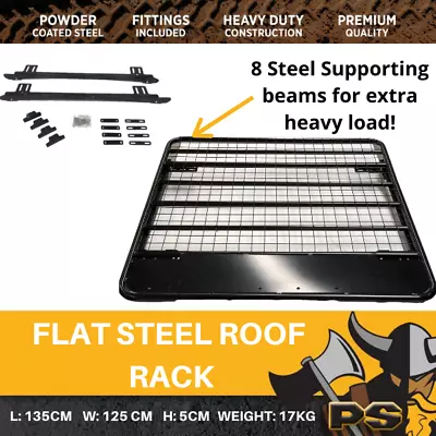 PS4X4 Steel Flat Roof Rack For Nissan Navara D40 Dual Cab Platform • $459