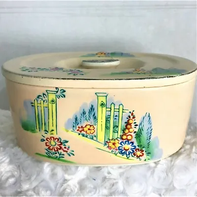 Vintage Ceramic Mikori Ware Made In Japan Covered Oval Vanity/jewelry  Box • $19.99