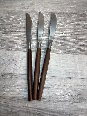 3 VTG MCM Knives Ecko Eterna Canoe Muffin Flatware JAPAN Stainless Silverware • $18.71