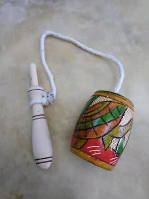 Wood Balero  Hand Carved  Made In Mexico traditional Toy  3   Tlaxcala #12 • $15