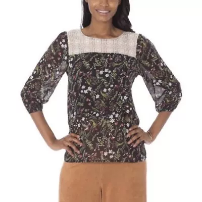 Moda Women's Lace Detail Inner Tank Lined Blouse Size 16-18 XL • $15.14