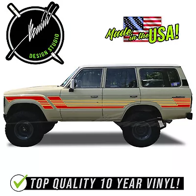 Retro Side Stripes Livery Graphics Fits Toyota Land Cruiser FJ60 FJ62 1982-1991 • $350.46