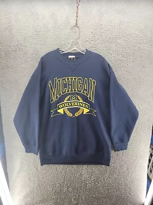 Vintage Michigan Wolverines 80’s 90’s BLUE SWEATSHIRT Signal Sports Adult 2X  • $30