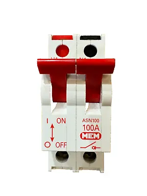 MEM ASN100 100A Double Pole Main Switch Isolator Memshield 100Amp DP • £8.49