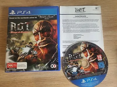 A.O.T Attack On Titan Wings Of Freedom - PS4 - PAL Playstation Anime Game • $58