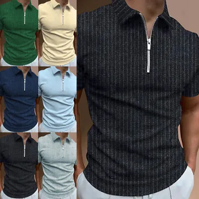 £3 • Buy Mens Polo Shirt T-Shirt Top Short Sleeve Blouse Golf Casual Plain Tunic Tops