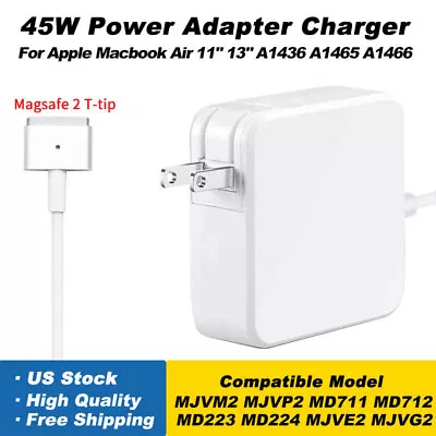 45W T-tip AC Power Charger For Apple 11  13  Macbook Air 2012-2017 A1436 A1466 • $10.49