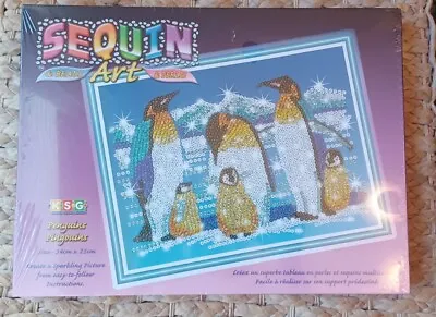 Sequin Art Kit Create Sparkling Penguins Easy Instructions Made In Britain • $24.99