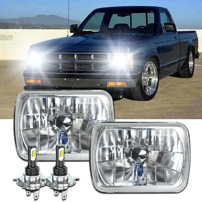 Pair 7X6''/5X7'' LED Headlights Hi/Lo Beam For 82-93 Chevy S10 Blazer GMC S15 • $89.99