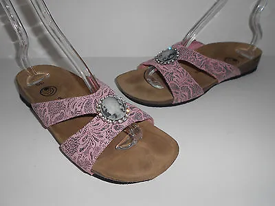 $41.99 • Buy Euro Wellness Balance Leather Cameo Sandals Size Us 11 Eur 42 Cork Footbed 